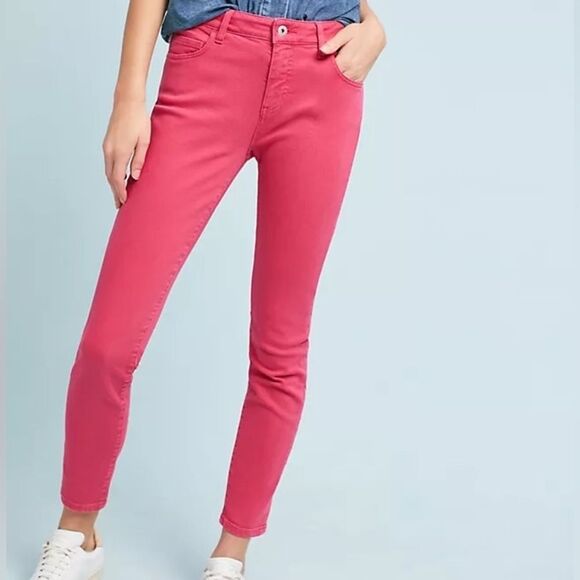Anthropologie Pilcro Mid Rise Skinny Jeans in Pink - Picture 2 of 10